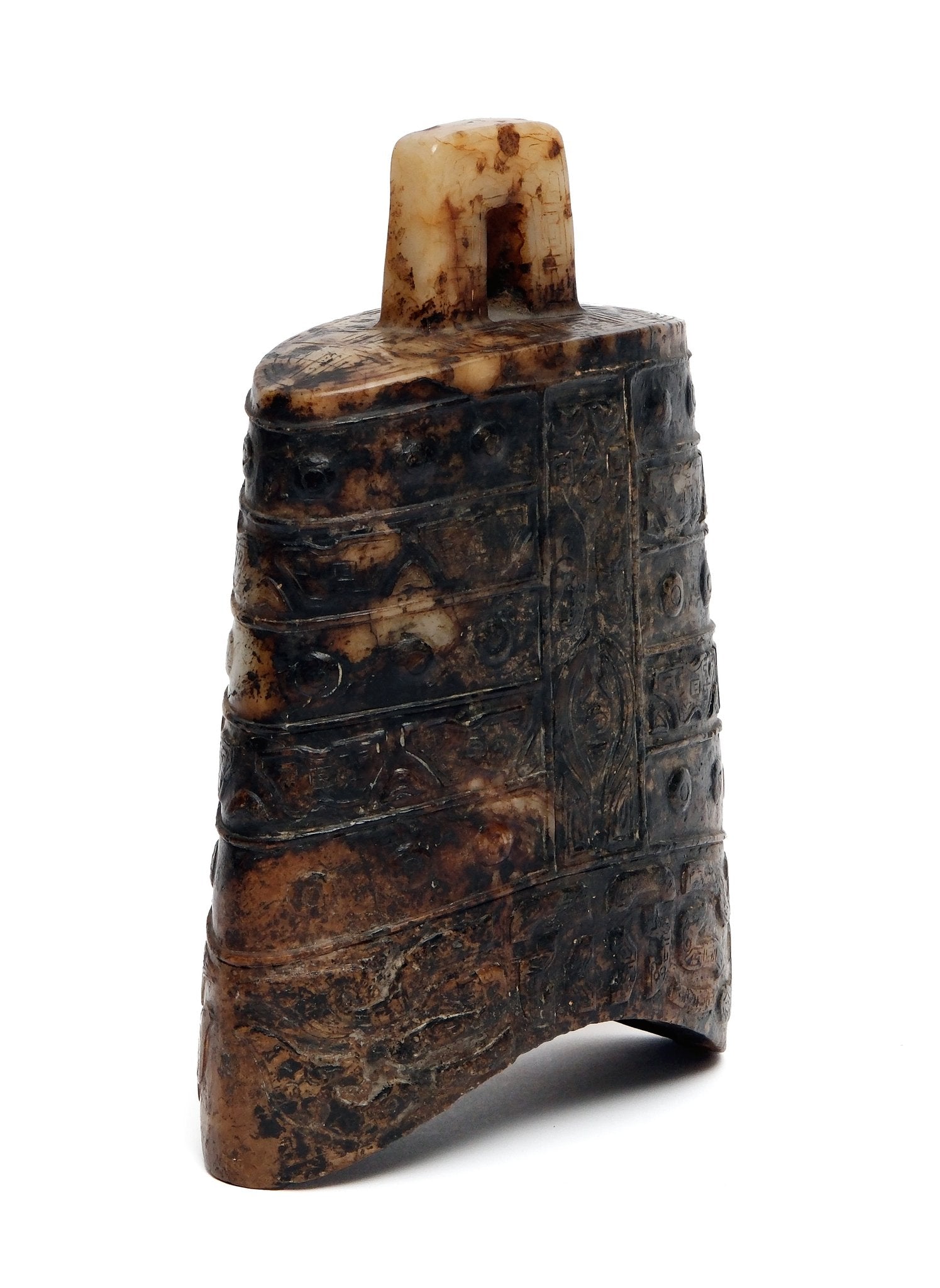 Chinese jade bell - angle view