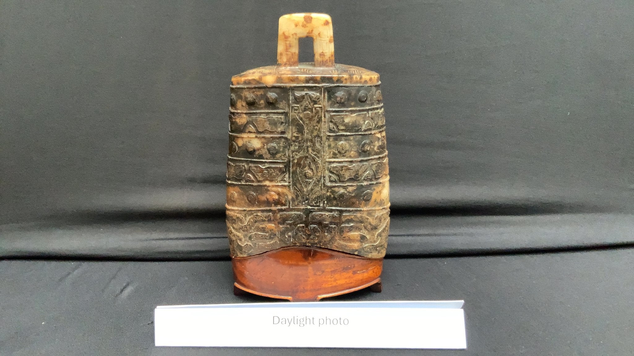 Chinese jade bell - daylight angle view
