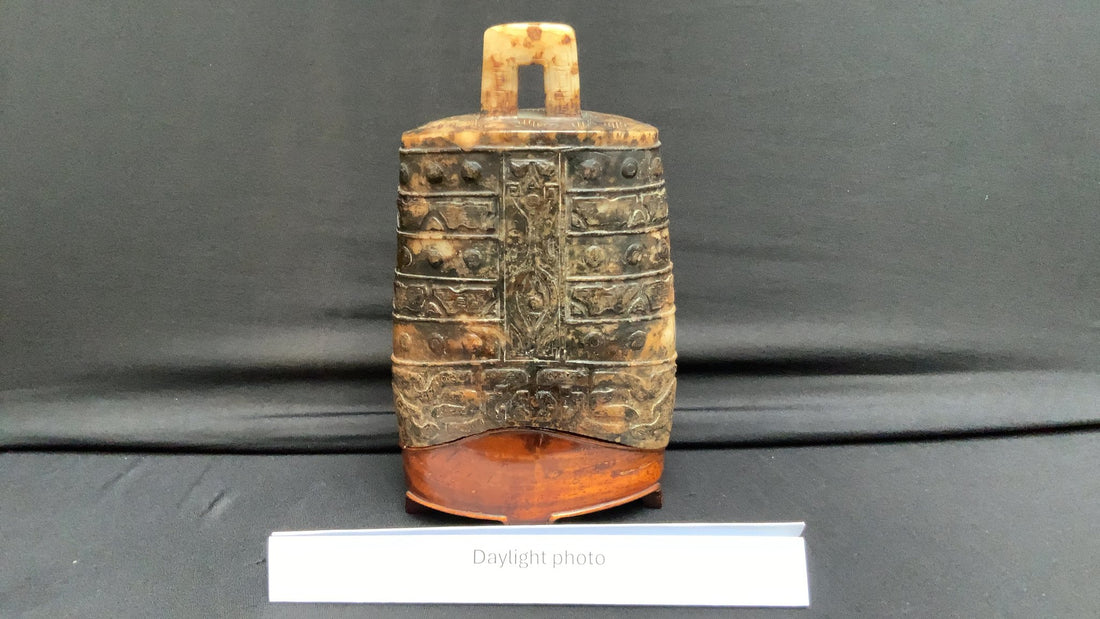 Chinese jade bell - daylight angle view